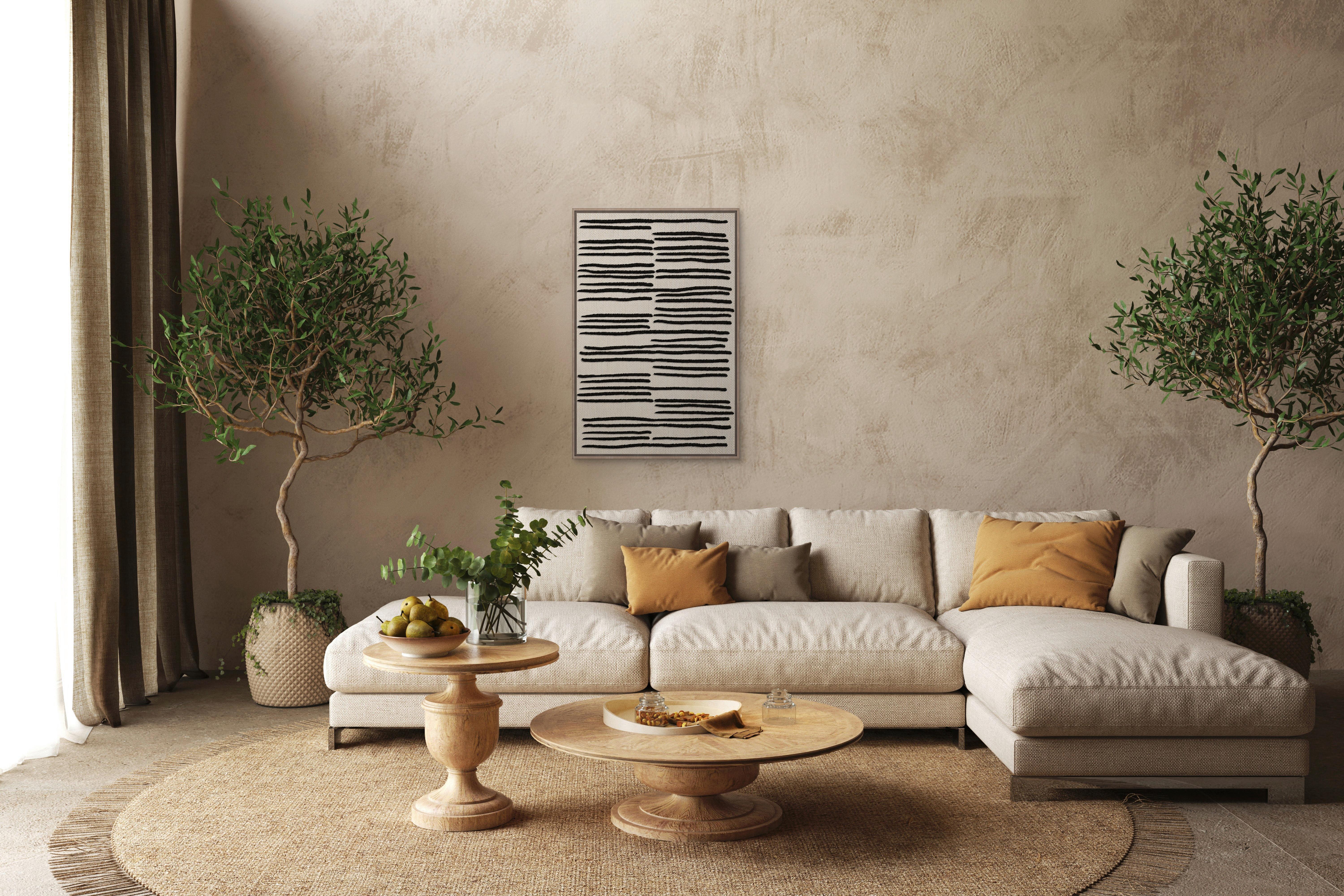 Obraz na plátne Denise, ca. 60/90 cm - čierna/prírodná farba, drevo/textil (60/90cm) - Premium Living