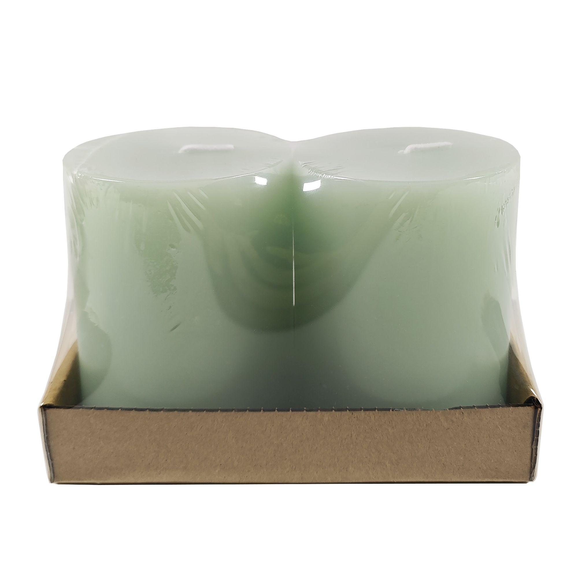 Stumpenkerze Sophie - Salbeigrün, KONVENTIONELL, Naturmaterialien (6,8/9cm) - Ondega