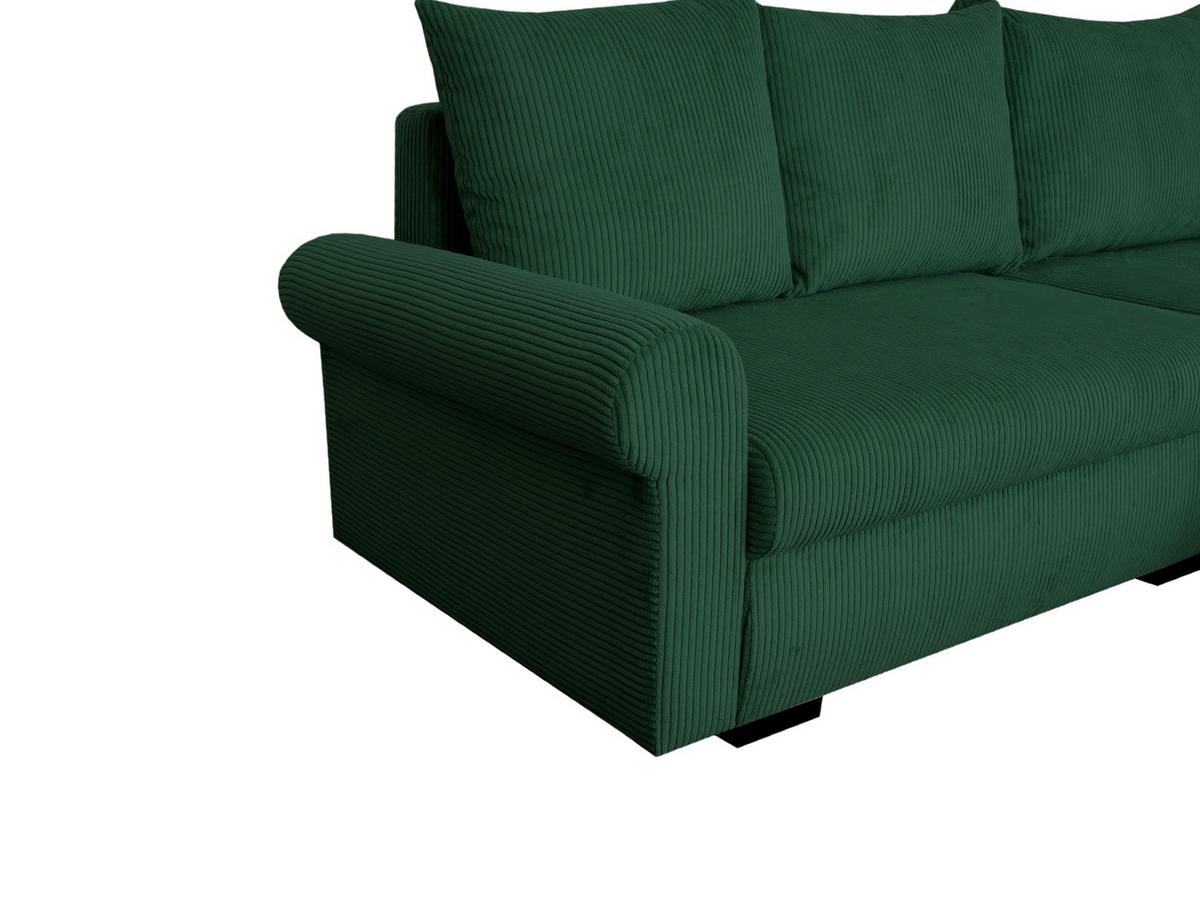 ECKSCHLAFSOFA Vasco, Dunkelgrün LF: 233x168 - Dunkelgrün/Schwarz, Trend, Textil (233/168cm)