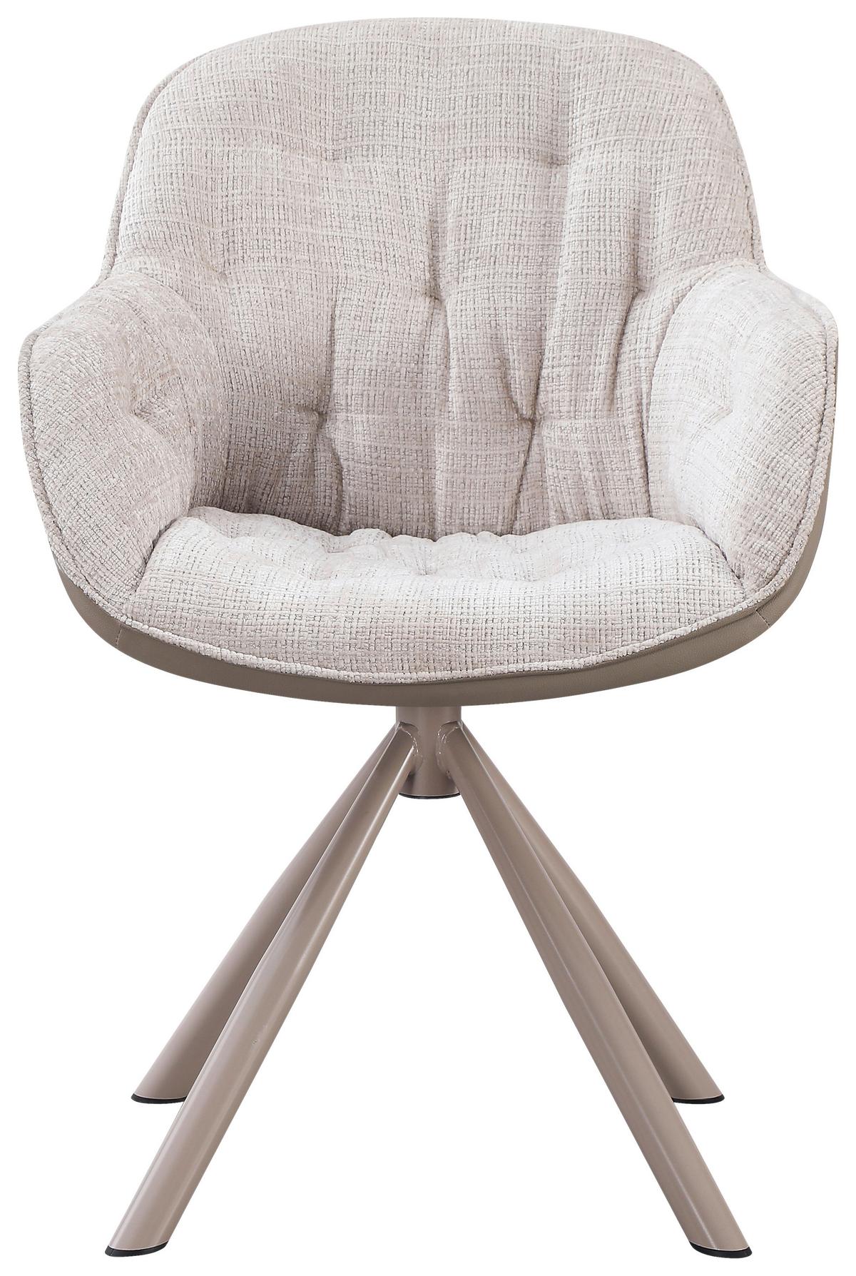 Stolička s podrúčkami Eileen sivá/béžová - sivá/béžová, Modern, kov/textil (62/85/61cm) - Mömax