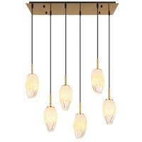 Hängeleuchte 15787-6h - Klar/Messingfarben, KONVENTIONELL, Glas/Metall (72/24/120cm) - Globo