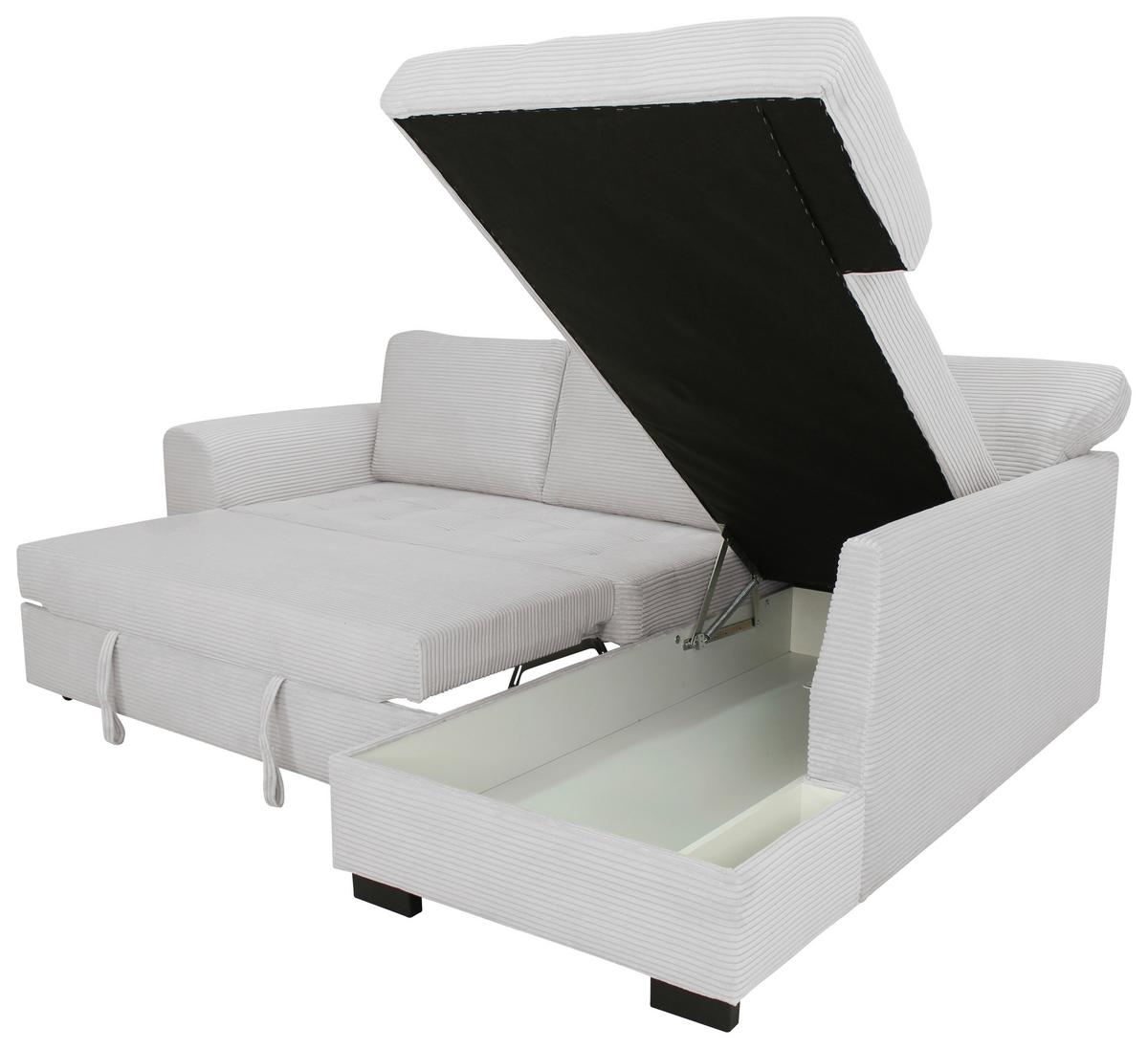 Ecksofa John Beigebraun S: 239x178 cm - Beigebraun/Schwarz, Trend, Textil (239/178cm)