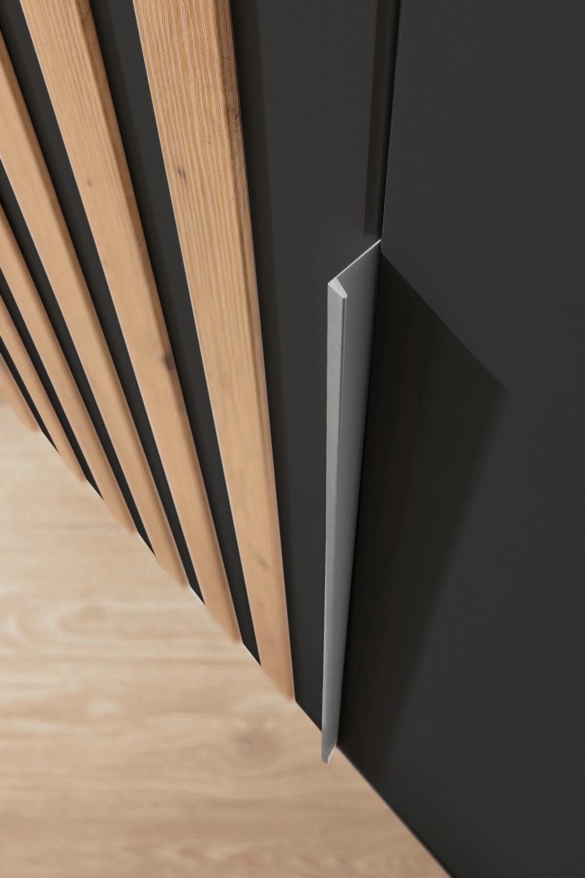 Drehtürenschrank 226 cm Lamella Grau/Eiche Dekor - Eiche Artisan/Grau, MODERN, Holzwerkstoff (226/210/54cm) - Rauch Möbel