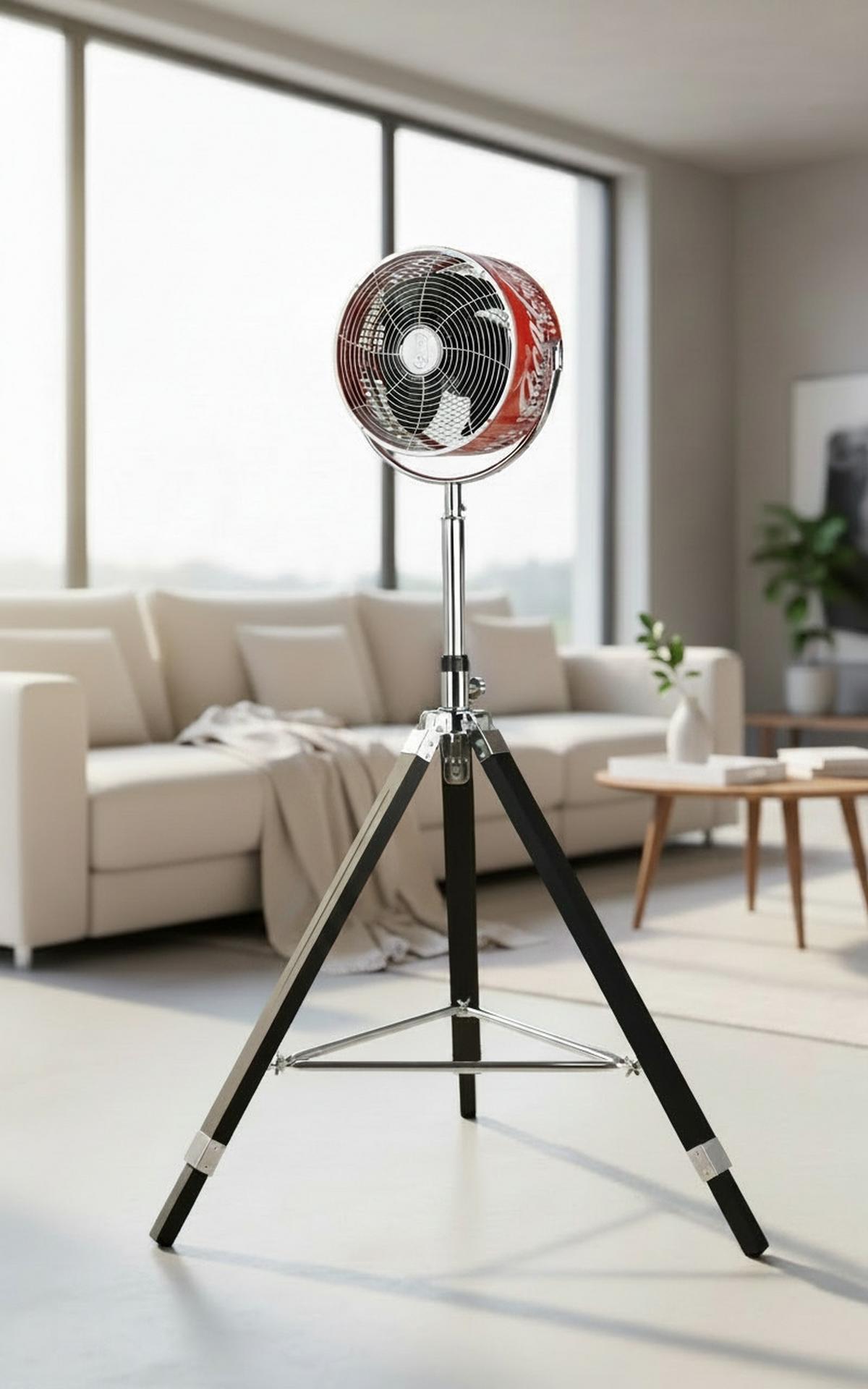 Standventilator 74 W Coolfan XL Coca Cola Look 3 Stufen - Rot/Schwarz, Basics, Holz/Metall (70/135/70cm)