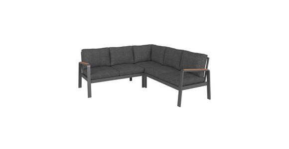 Loungegarnitur Sorrent - Anthrazit/Schwarz, MODERN, Glas/Textil (193/193cm) - Beldano