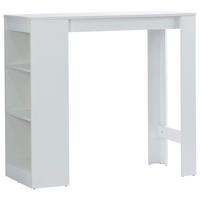 Bartisch Brest 110x103x50 Cm Melamin Weiß 3 Ablagen - Weiß, KONVENTIONELL, Holzwerkstoff (110/103/50cm)