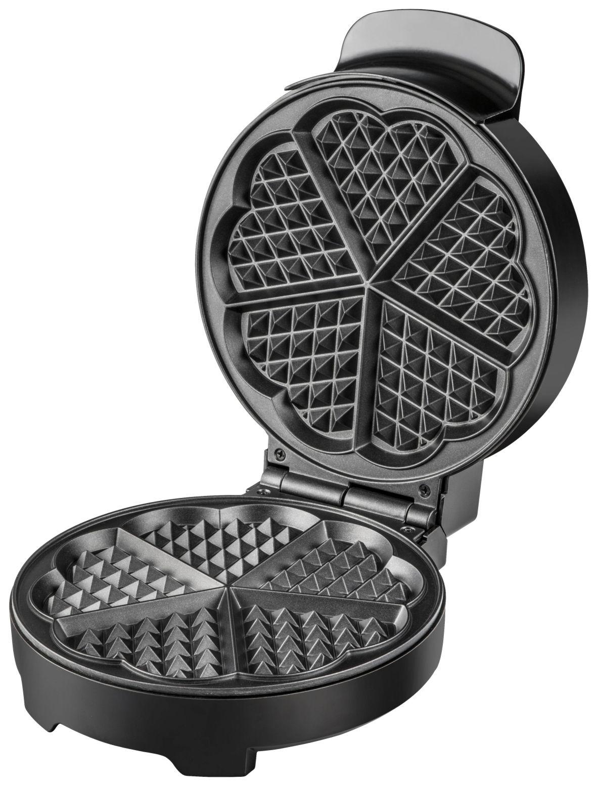 Waffeleisen Wilma 1000 W Mit Temperaturregler - Schwarz, KONVENTIONELL, Metall (25,2/9,8/20,2cm) - Bono
