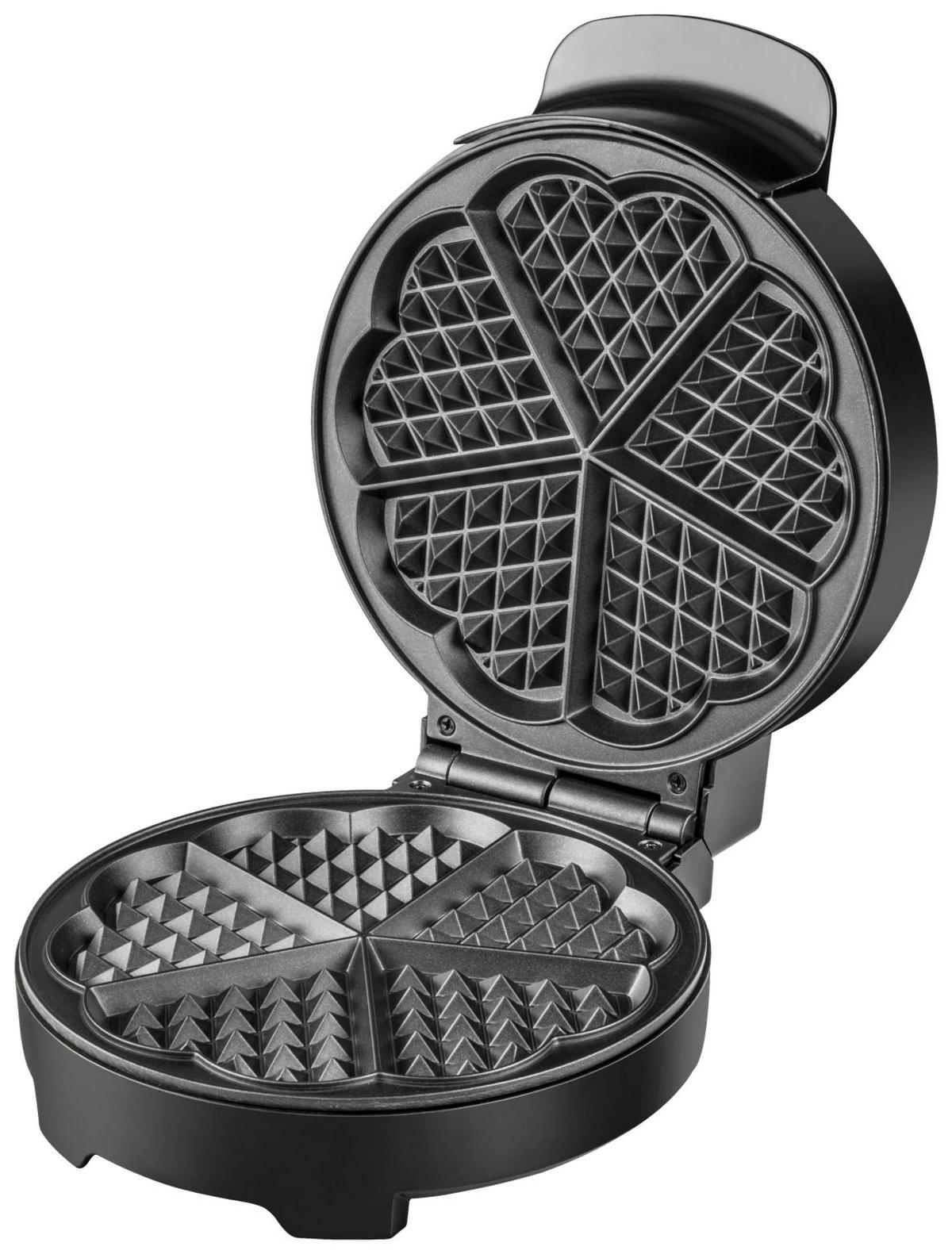 Waffeleisen Wilma 1000 W Mit Temperaturregler - Schwarz, KONVENTIONELL, Metall (25,2/9,8/20,2cm) - Bono