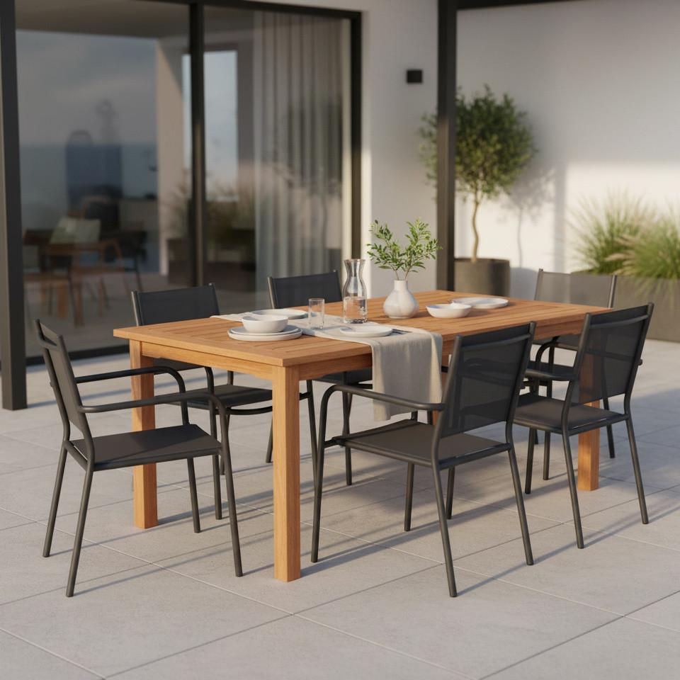 Gartentisch Santos Echtholz Eukalyptusholz 150cm - Naturfarben, Basics, Holz (150/90/74,5cm) - Gardenson