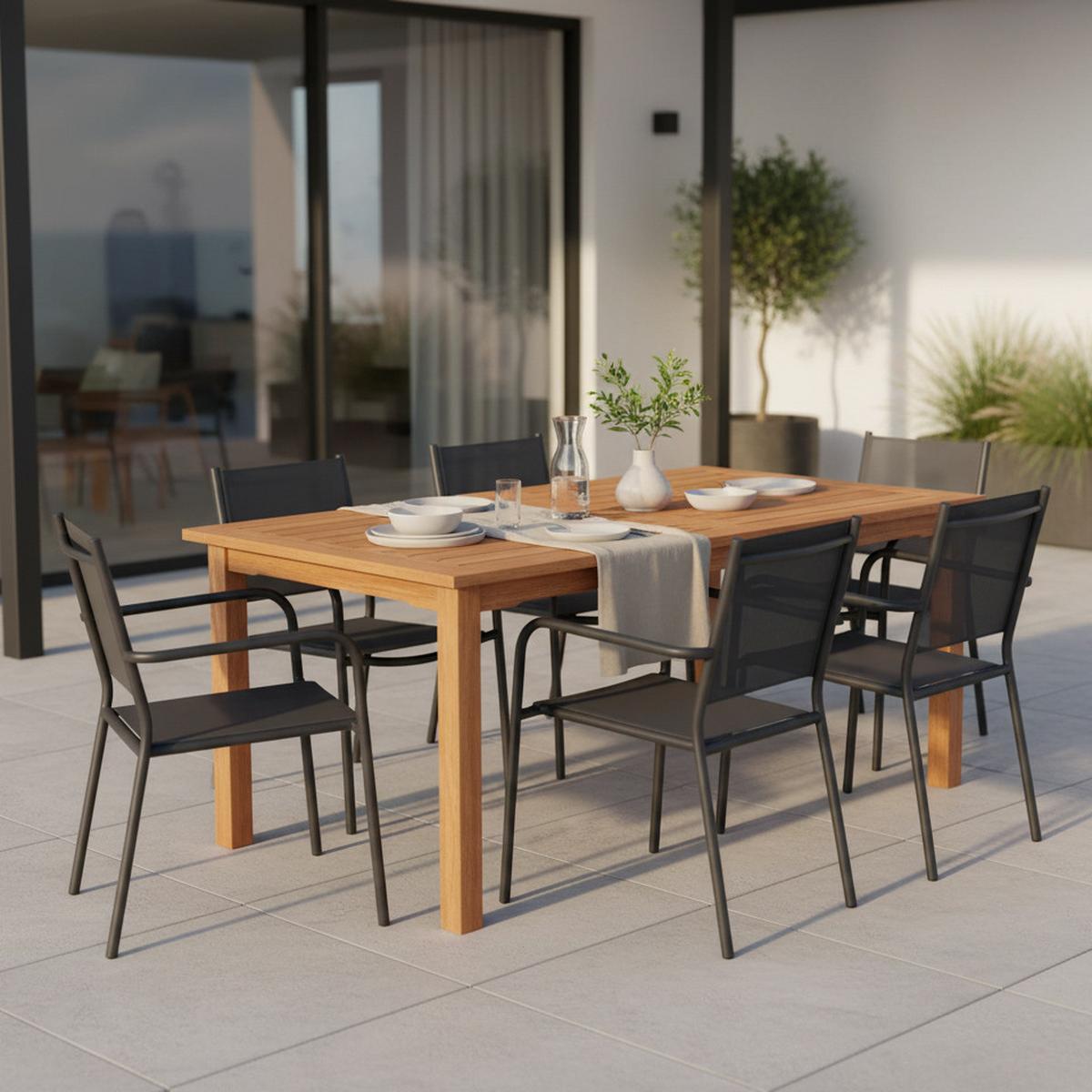 Gartentisch Santos Echtholz Eukalyptusholz 150cm - Naturfarben, Basics, Holz (150/90/74,5cm) - Gardenson