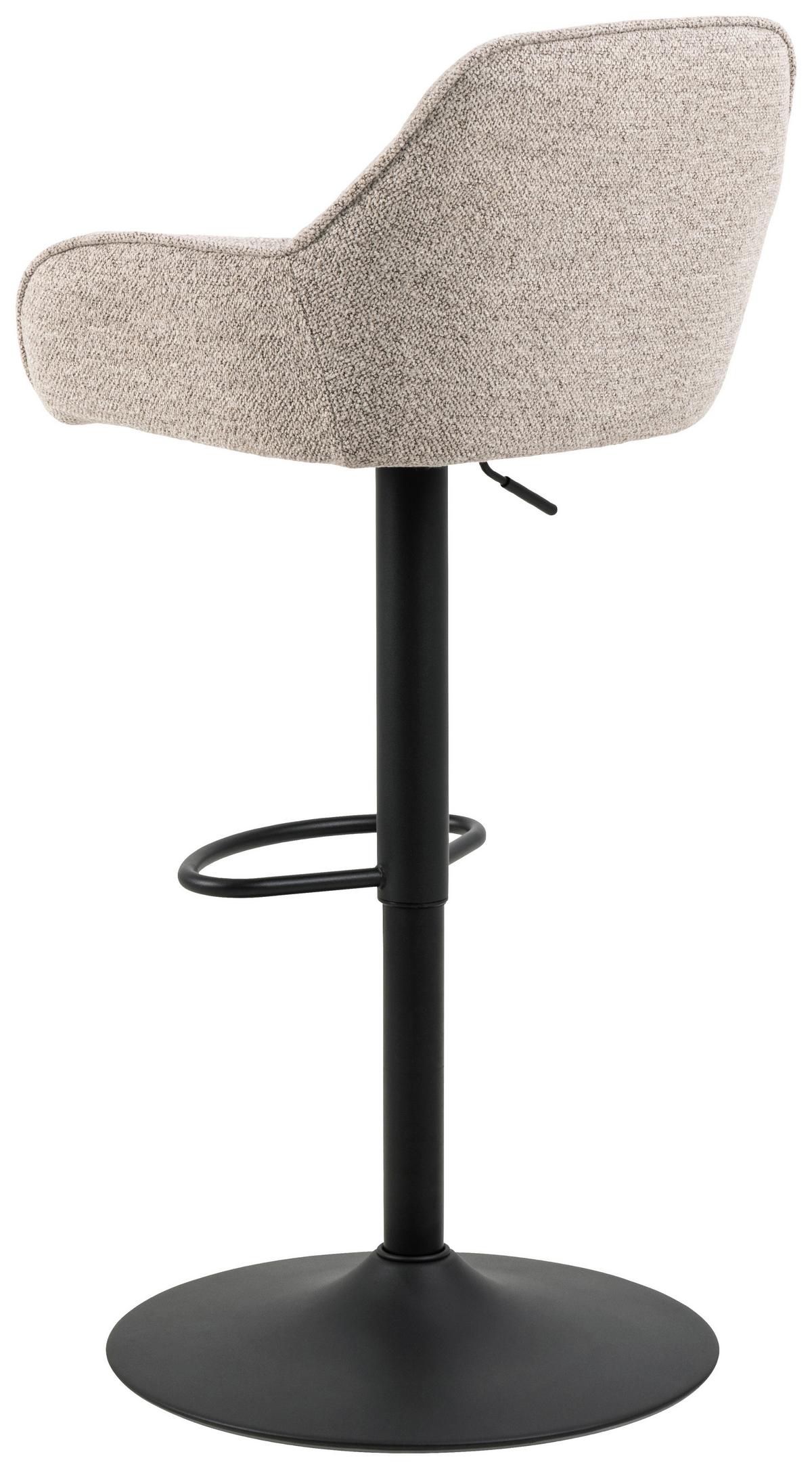 Barhocker höhenverstellbar Brooke Beige - Beige/Schwarz, MODERN, Textil/Metall (52/109/52cm) - MID.YOU