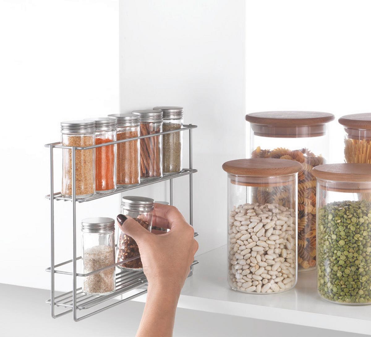 Gewürzregal aus Metall Polytherm, B/H:  6/8 cm - Silberfarben, Basics, Metall (6/8/22cm)