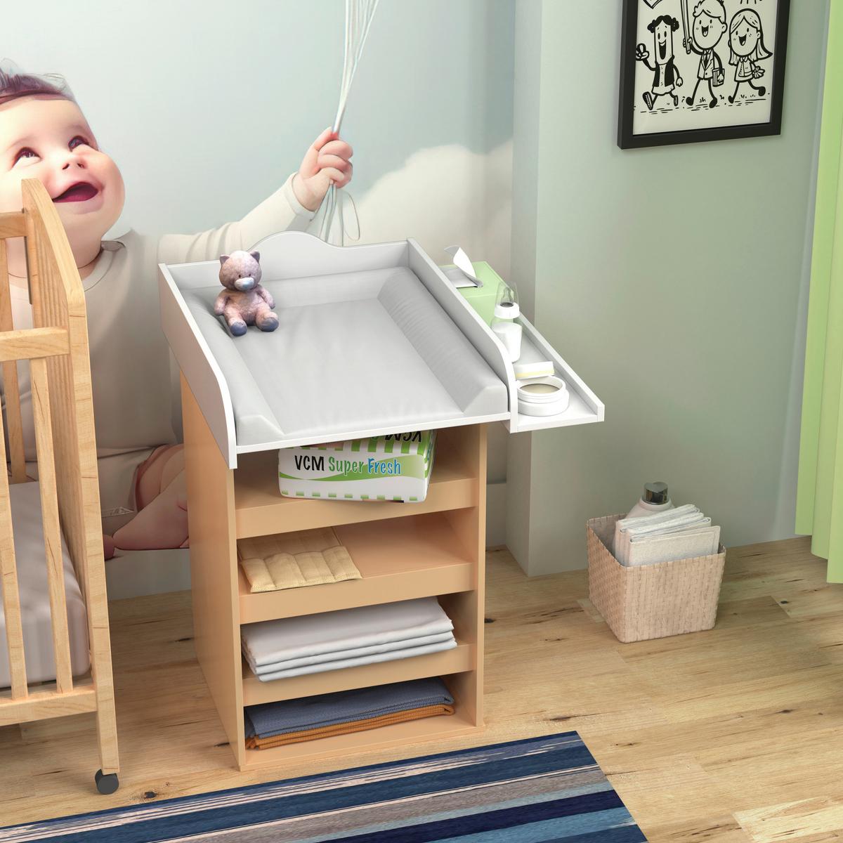 Wickelaufsatz Malira L B: 81 cm Weiß - Weiß, Basics, Holzwerkstoff (81/15/72cm) - MID.YOU