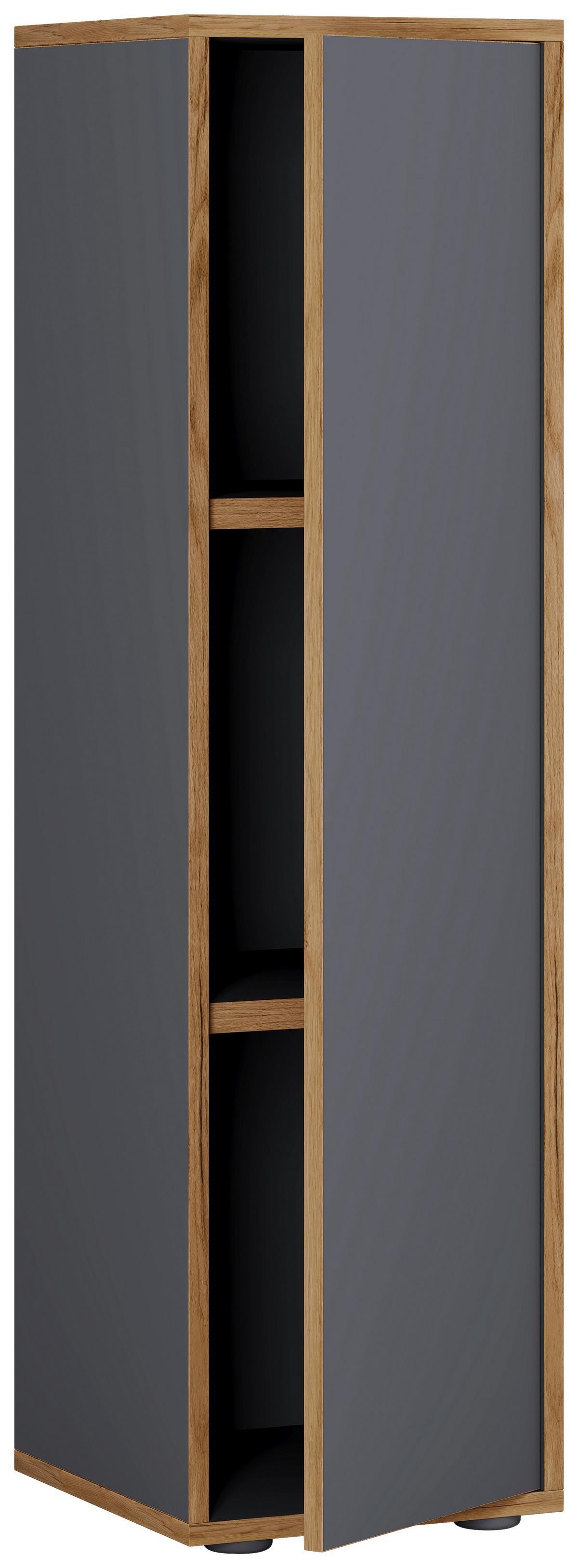 Aktenschrank Salia Anthrazit, Honigeiche B: 30 cm - Honigeiche/Anthrazit, Design, Holzwerkstoff (30/110/33cm) - MID.YOU