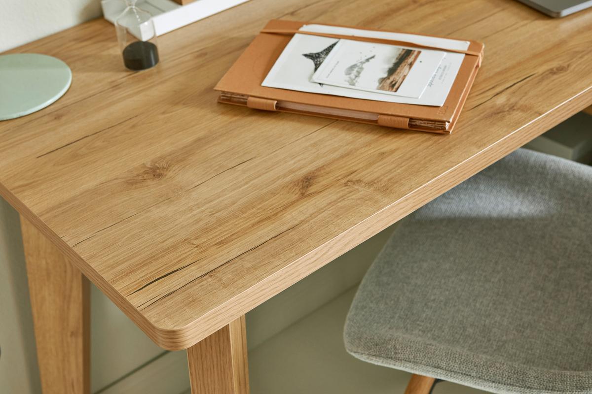 Eckschreibtisch Libre D 240 E - Eichefarben/Weiß, KONVENTIONELL, Holzwerkstoff (140/118/76cm) - Livetastic