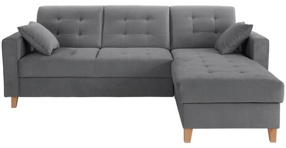 Ecksofa Bergen - Dunkelgrau/Naturfarben, Design, Textil (231/160cm) - Luca Bessoni