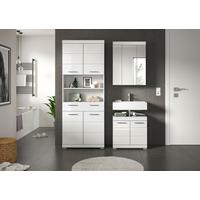 Badezimmer Scout Weiß B: 134 Cm - Weiß Hochglanz/Silberfarben, MODERN, Holzwerkstoff (134cm) - MID.YOU