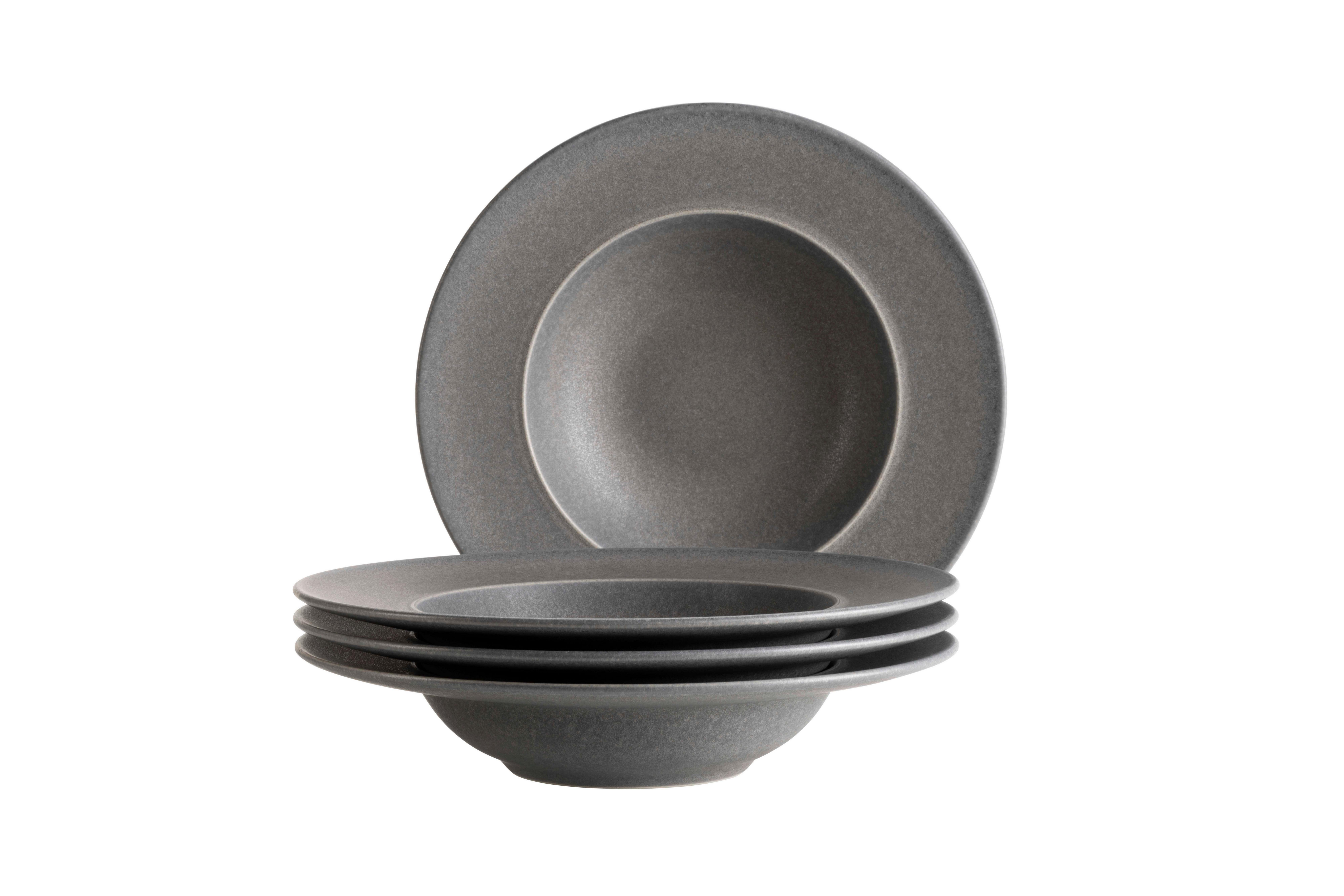 Pastatellerset Unico Anthrazit 4-Teilig - Anthrazit, Basics, Keramik - Mäser