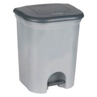 Mülleimer Torge + Deckel 2x10l Kunststoff Bht: 38x46x30 Cm - Silberfarben/Schwarz, KONVENTIONELL, Kunststoff (37.5/46/29.5cm)