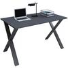 Schreibtisch Lona Anthrazit B: 140 cm - Anthrazit/Schwarz, Design, Holzwerkstoff/Metall (140/76/80cm) - MID.YOU