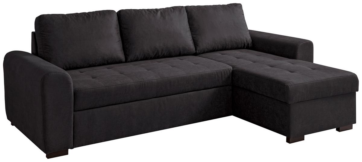 Rohová sedačka POLL, obojstranná, antracitová - antracitová, Modern, textil (243/85/155cm) - Based