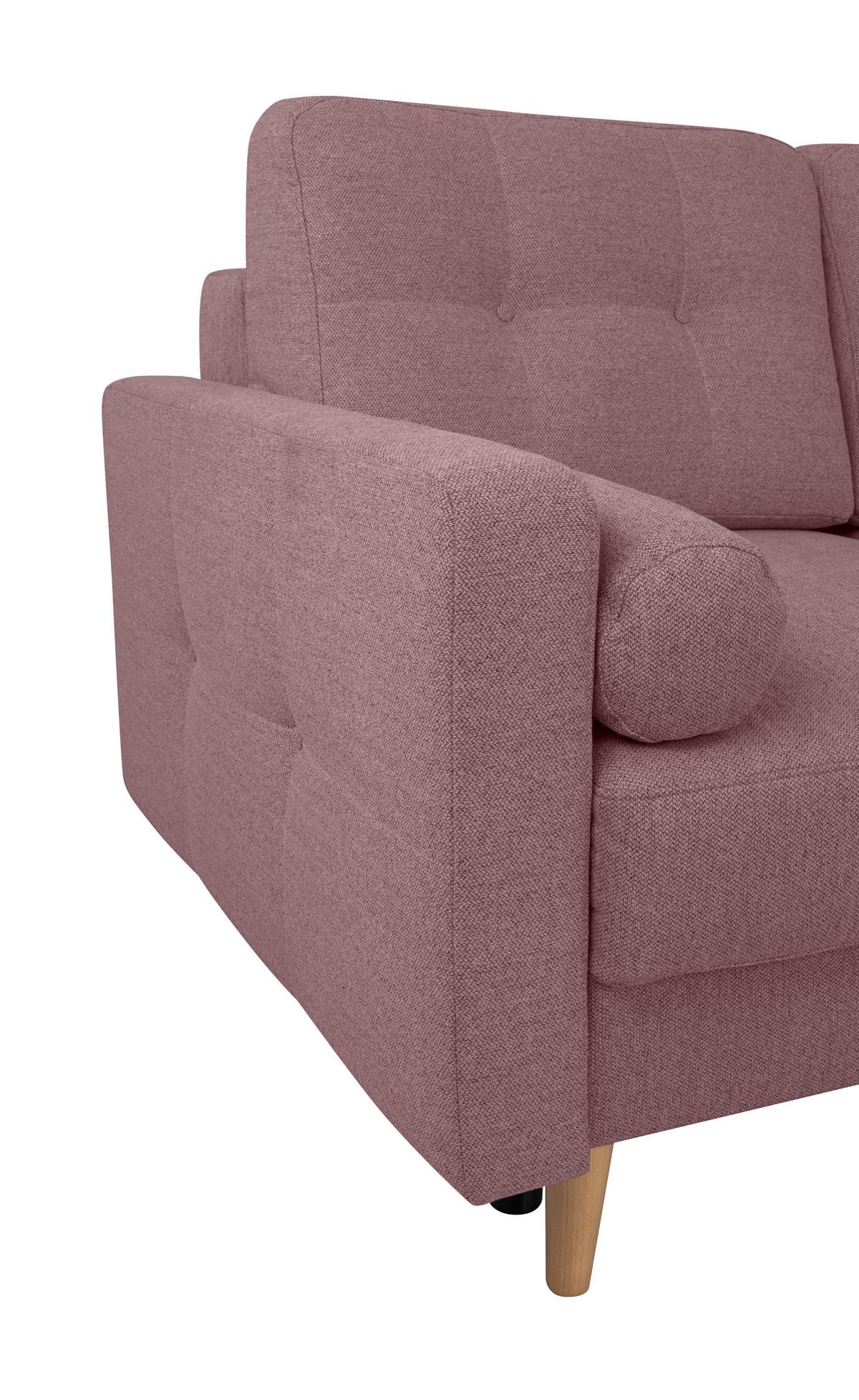 Ecksofa Noret, Beere S: 242x242 Cm - Beere/Buchefarben, Design, Textil (242/242cm) - MID.YOU