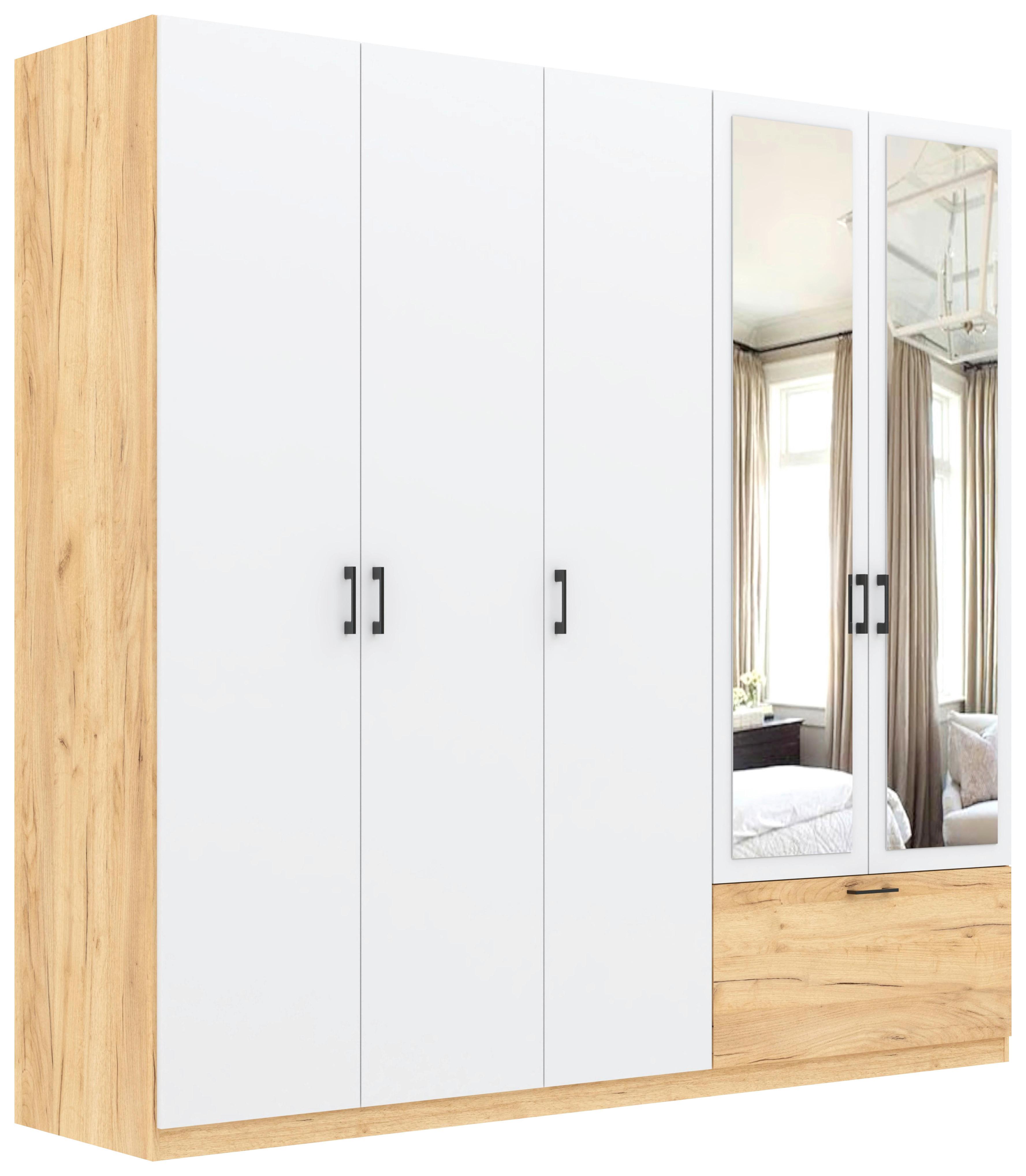 Kleiderschrank Mila - Klar/Eiche Artisan, KONVENTIONELL, Glas/Holzwerkstoff (225/210/54cm)