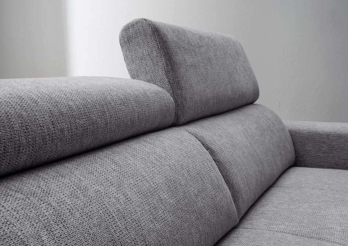 Ecksofa Intera Dunkelgrau S: 188x276 Cm - Dunkelgrau/Schwarz, KONVENTIONELL, Textil (188/276cm) - Livetastic