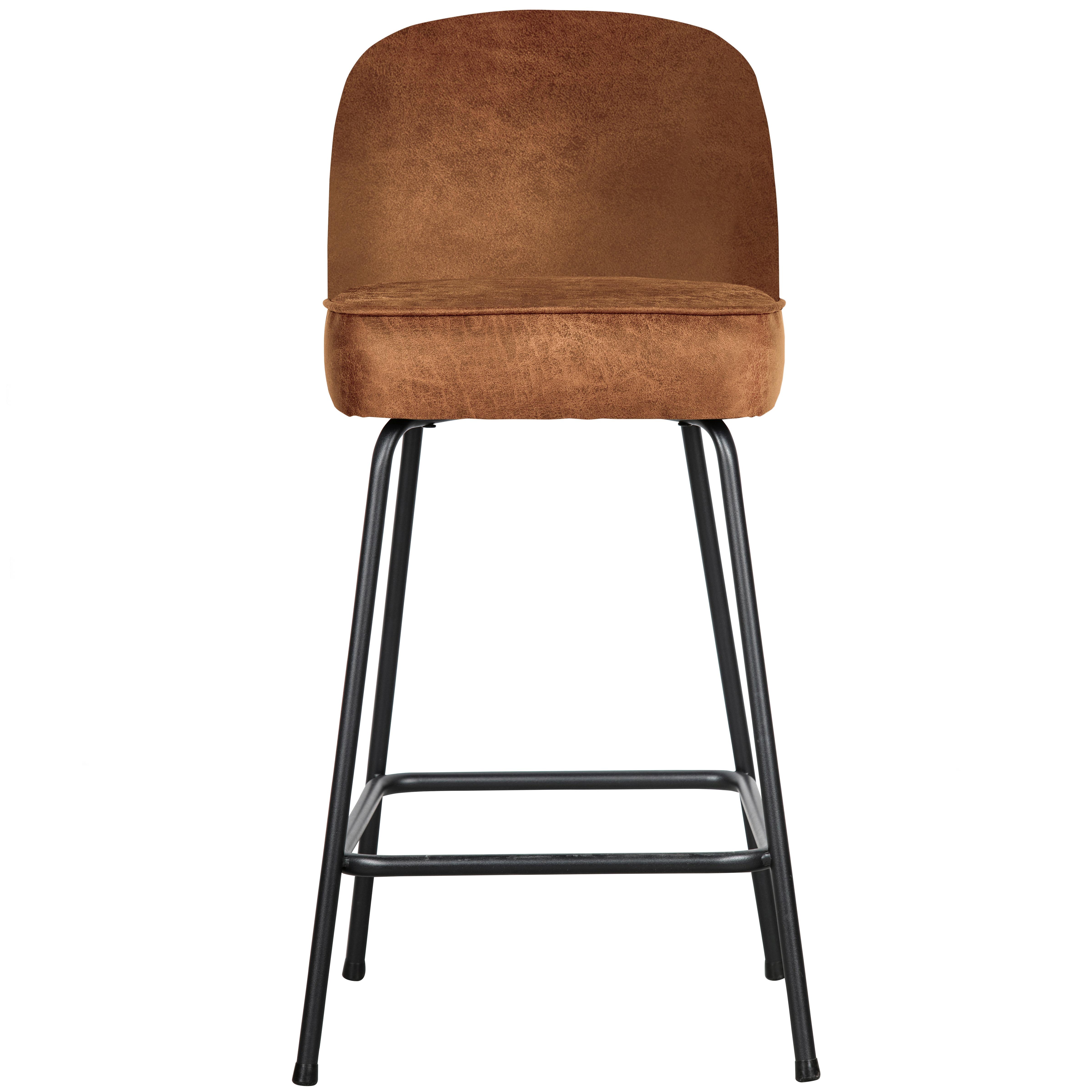 Tresenstuhl Vogue Schwarz/Cognac - Cognac/Schwarz, MODERN, Textil/Metall (50/89/55cm) - Livetastic