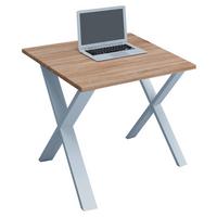 Schreibtisch Lona L: 80 Cm Weiß/eiche - Weiß/Sonoma Eiche, MODERN, Holzwerkstoff/Metall (80/80/76cm) - MID.YOU