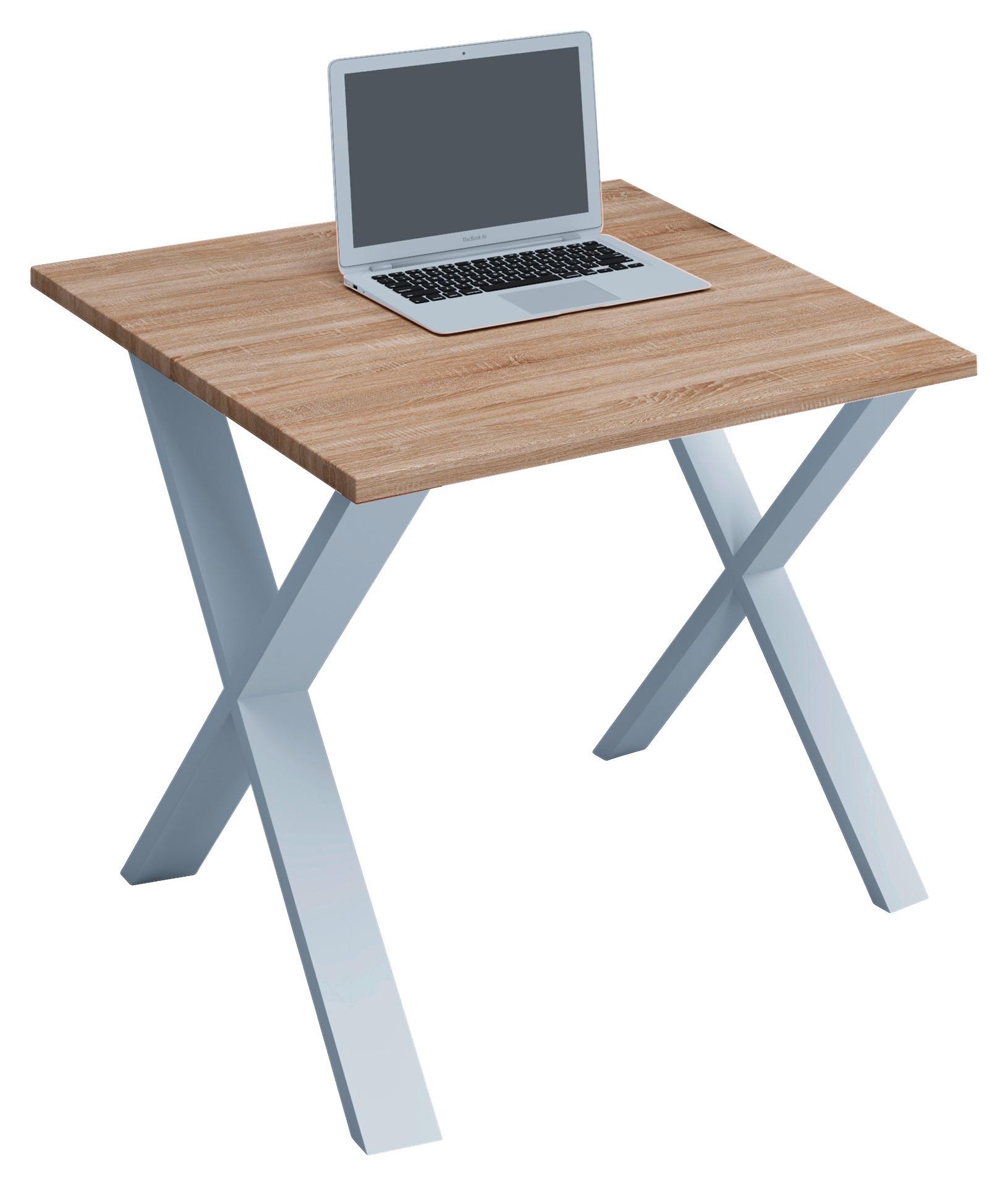 Schreibtisch Lona L: 80 cm Weiß/Eiche