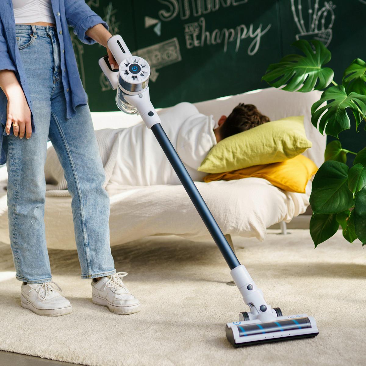 Akku-Handstaubsauger 200W, 35 min. Laufzeit - Dunkelgrau/Weiß, Basics, Kunststoff (30/21/10cm)