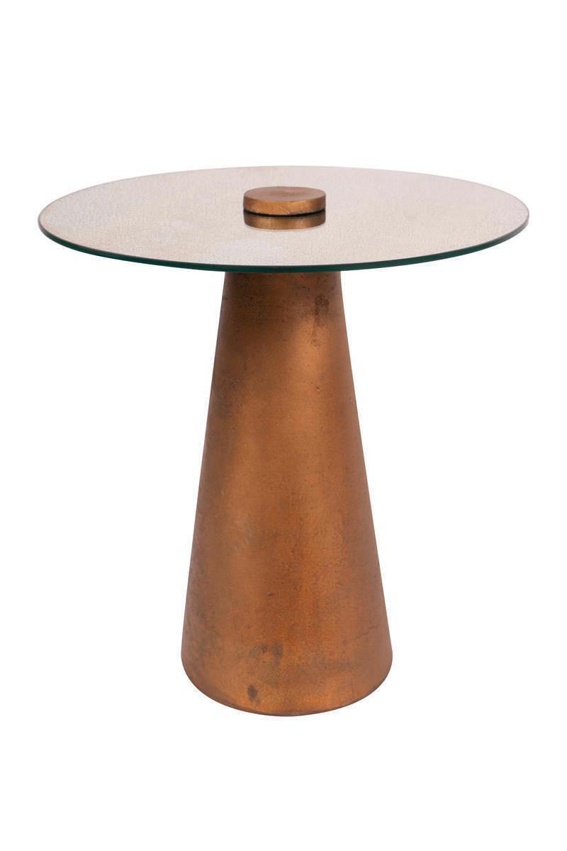 Príručný stolík farba mosadz - mosadzná, Basics, kov/sklo (40/42,5cm)