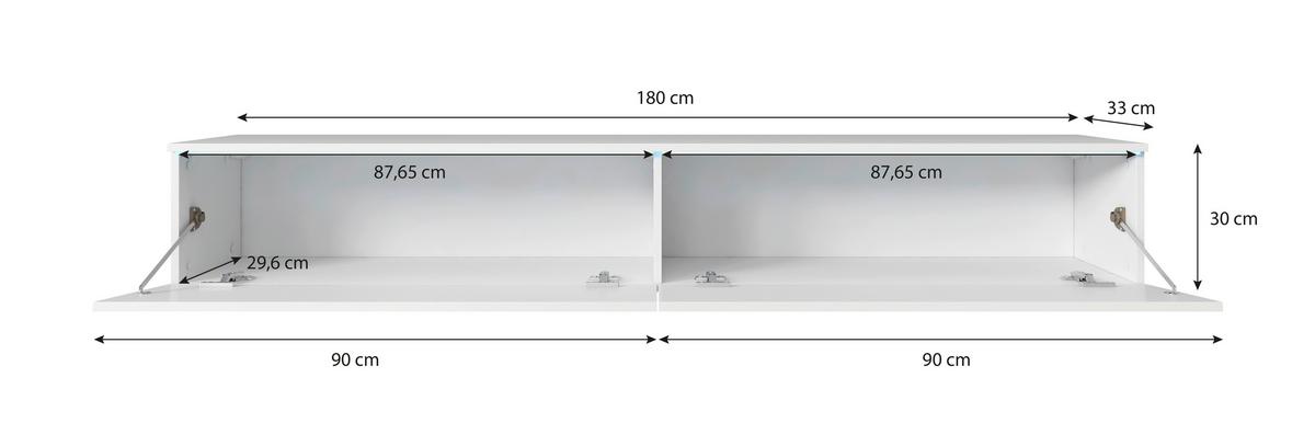 Lowboard Vera Anthrazit- Kastanieneichefarben B: 180 cm - Kastanieneichefarben/Anthrazit, Trend, Holzwerkstoff (180/30/33cm) - MID.YOU