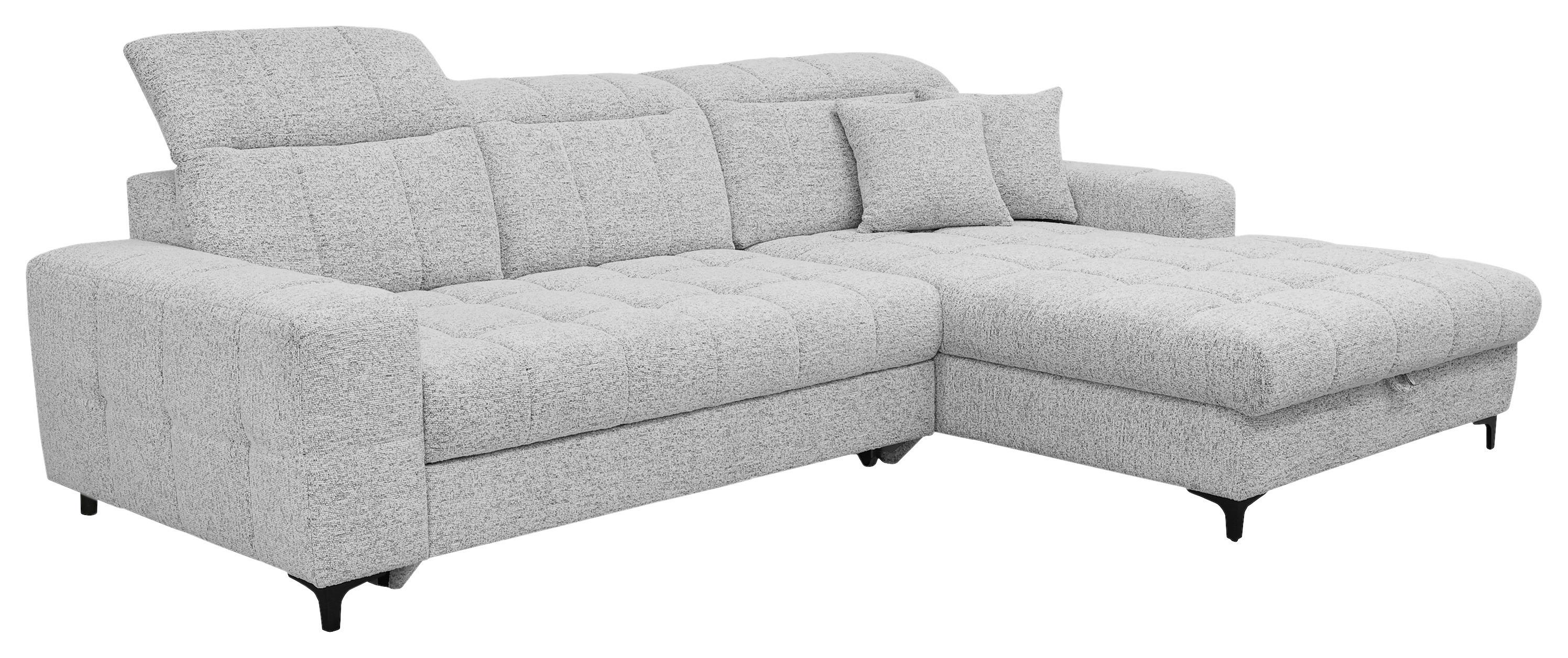 Sedačka SANTORINI, pravá, šedá, nutná šířka dveří 90 cm - šedá/černá, Moderní, textil (291/87/193cm) - Premium Living
