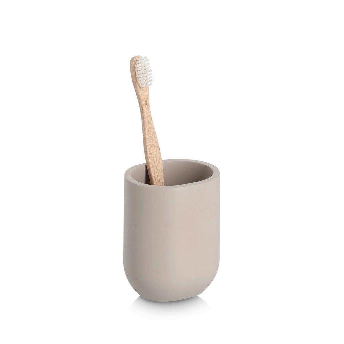 BAD-ACCESSOIRE-SET Kunststoff, Greige, 4--Teilig. - Greige, Basics, Kunststoff (50/35/35cm) - Zeller Present