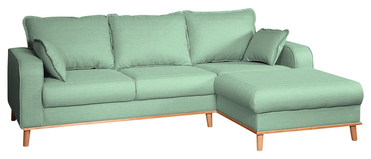 Ecksofa Beata Mintgrün S: 230x150 Cm - Wengefarben/Mintgrün, Design, Textil (230/150cm) - Livetastic
