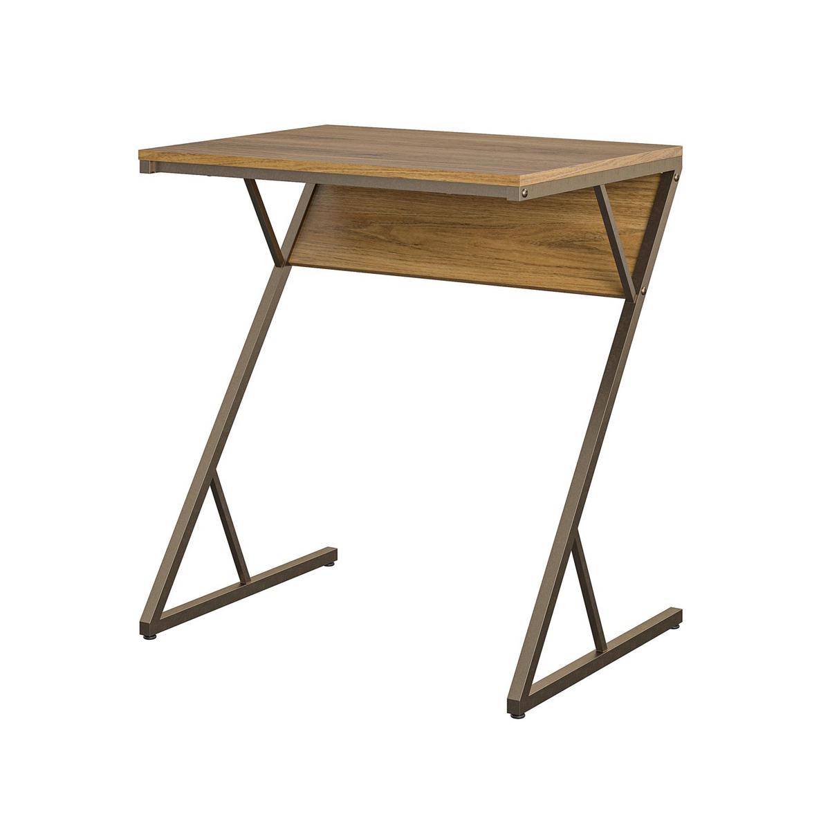 Schreibtisch Regal Wallnussfarben B: 72 Cm - Messingfarben/Walnussfarben, Design, Holzwerkstoff (64/72/49cm) - MID.YOU
