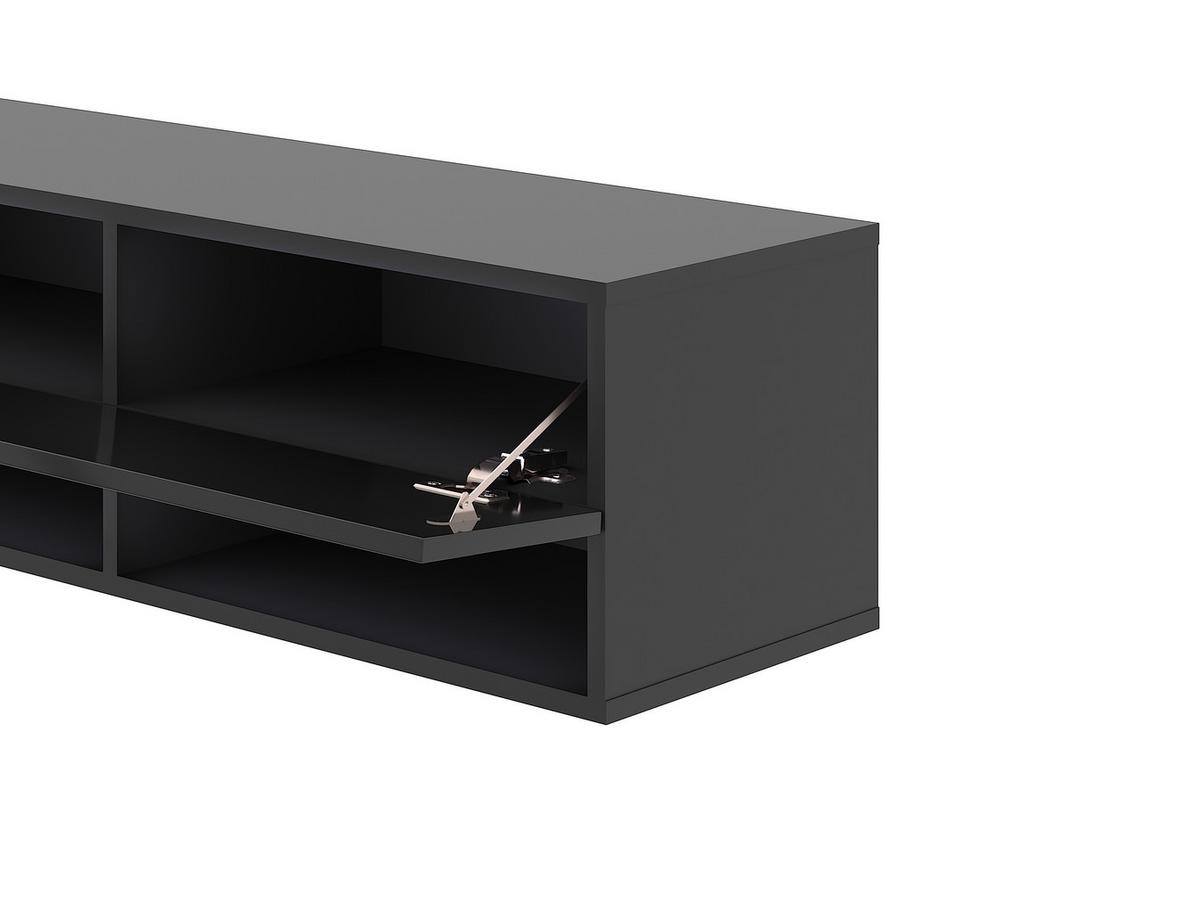 Lowboard Derby 100 - Schwarz Hochglanz/Schwarz, Design, Holzwerkstoff (100/31,5/32,5cm) - Livetastic