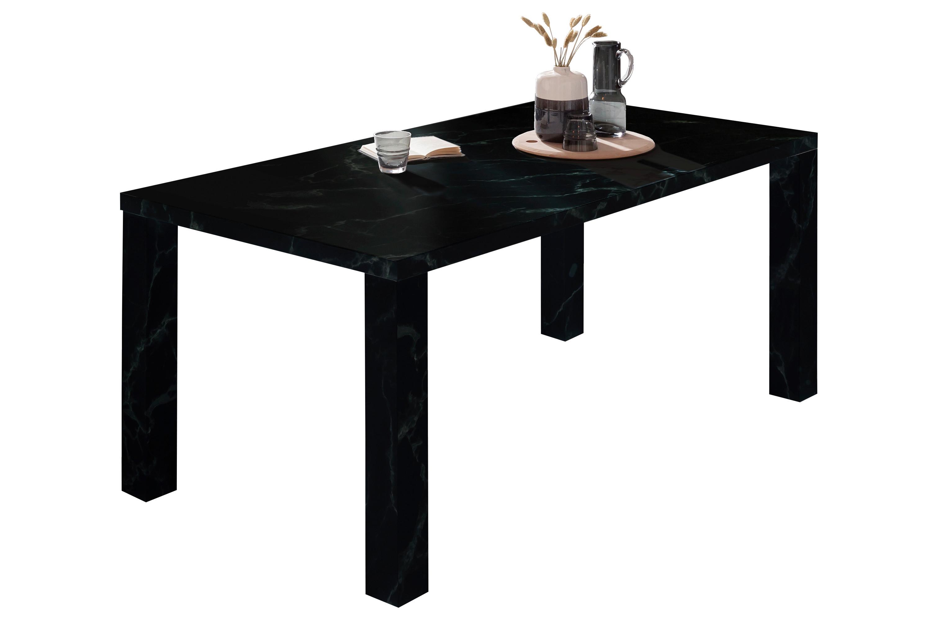 Esstisch Schwarz B: 180 cm - Schwarz, MODERN, Holzwerkstoff (180/90/76cm) - Livetastic