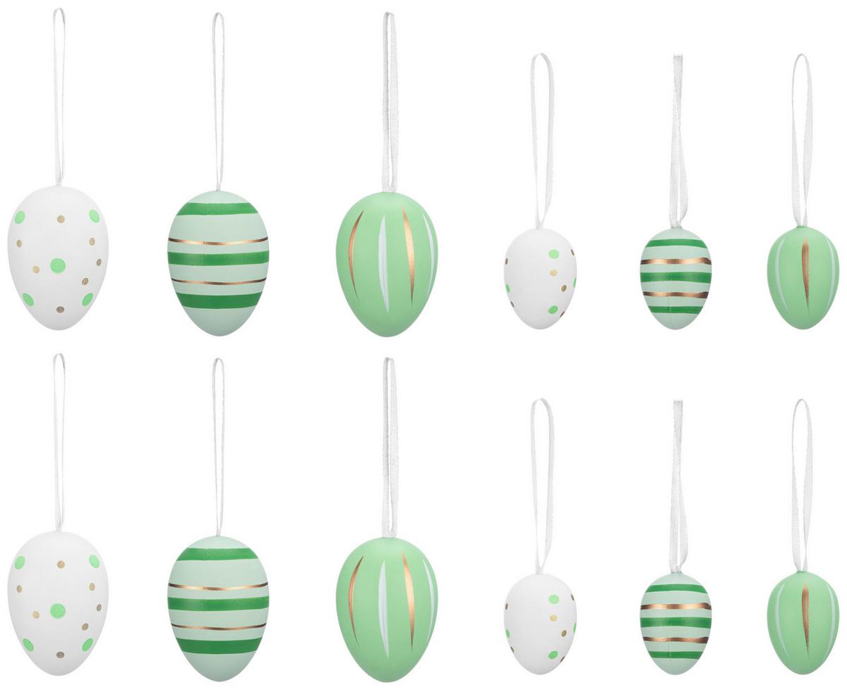 Dekoeier Julian - Weiß/Grün, KONVENTIONELL, Kunststoff - Luca Bessoni