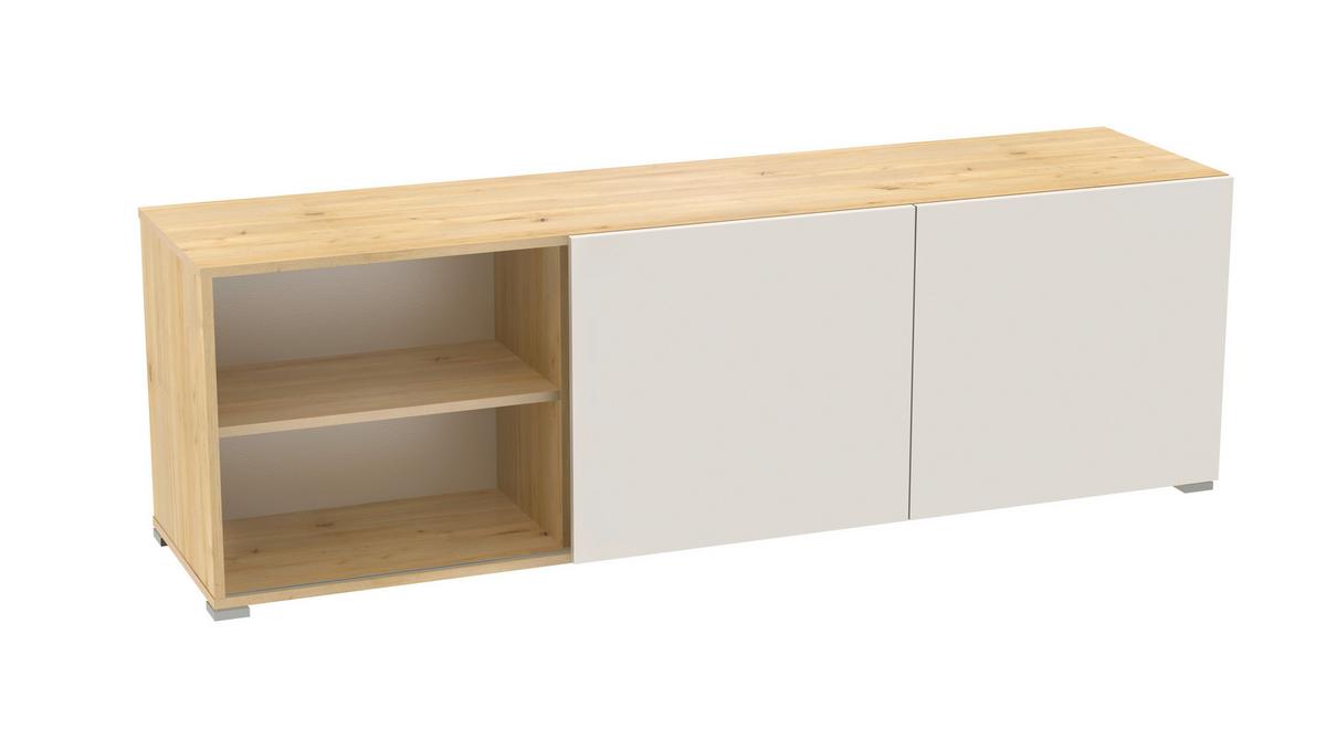Phonotisch Tyler 3 Kaschmir/Eiche Artisan 175 cm - Kaschmir/Silberfarben, MODERN, Holzwerkstoff (175/55,5/44,2cm)