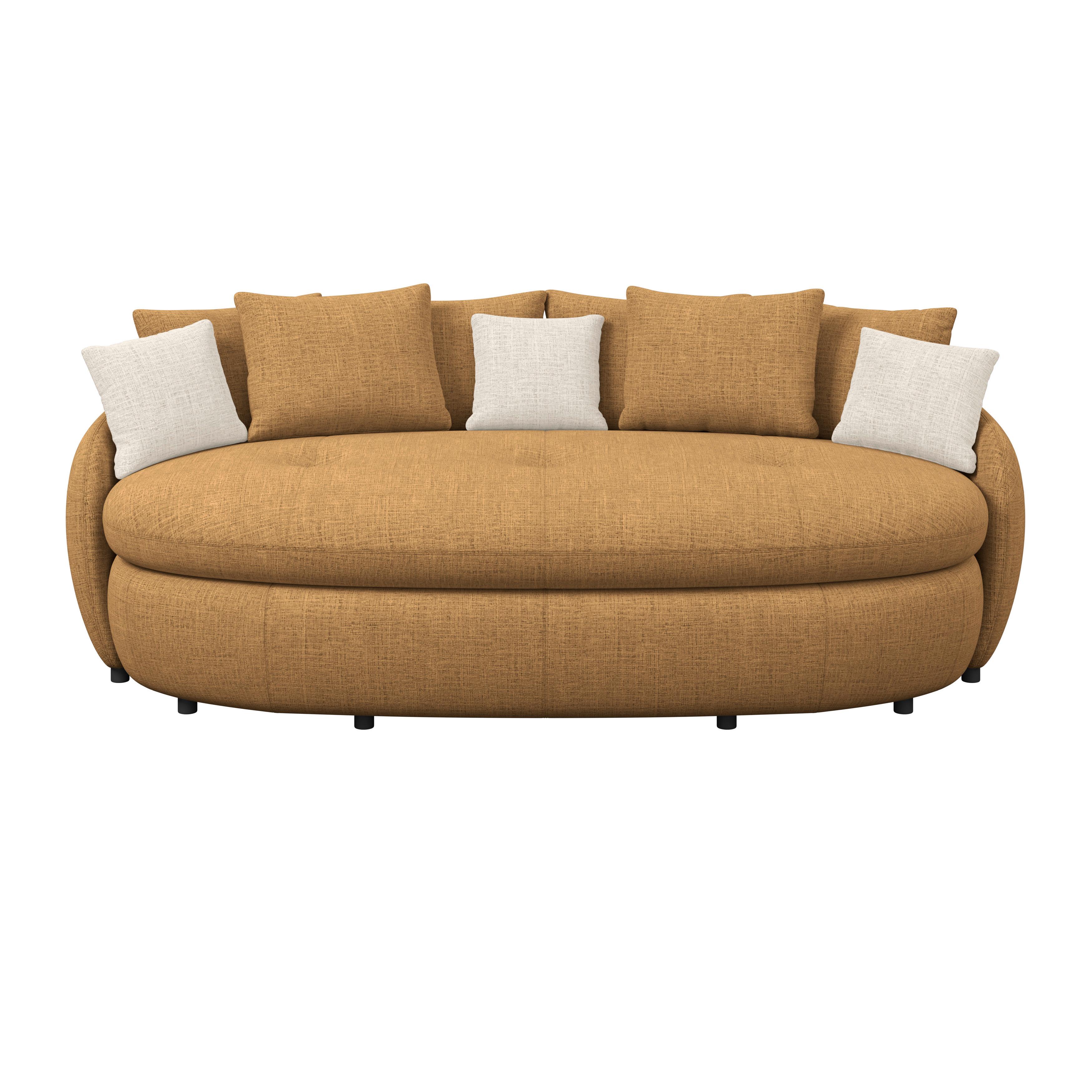 Mega pohovka ARUBA 2, horčicovožltá/prírodná ženilka - horčicovožltá/čierna, Trend, textil/plast (238/80/140cm) - Luca Bessoni