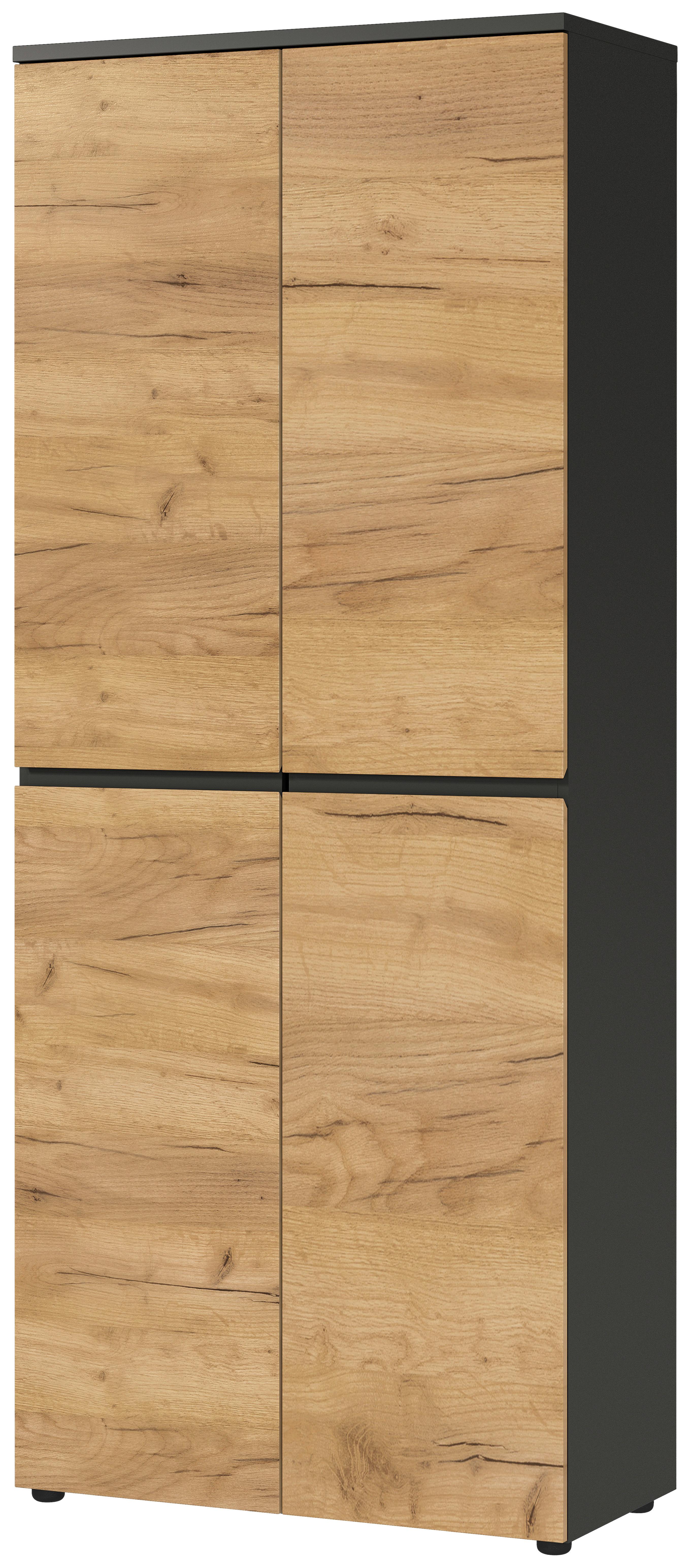 Aktenschrank Lissabon Eichefarben/Graphit B: 80 cm - Eichefarben/Graphitfarben, MODERN, Holzwerkstoff (80/197/40cm) - Germania