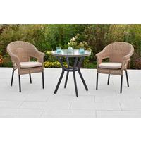 GARTENSET RAVENNA - Graphitfarben/Naturfarben, MODERN, Kunststoff/Textil - Gardenson