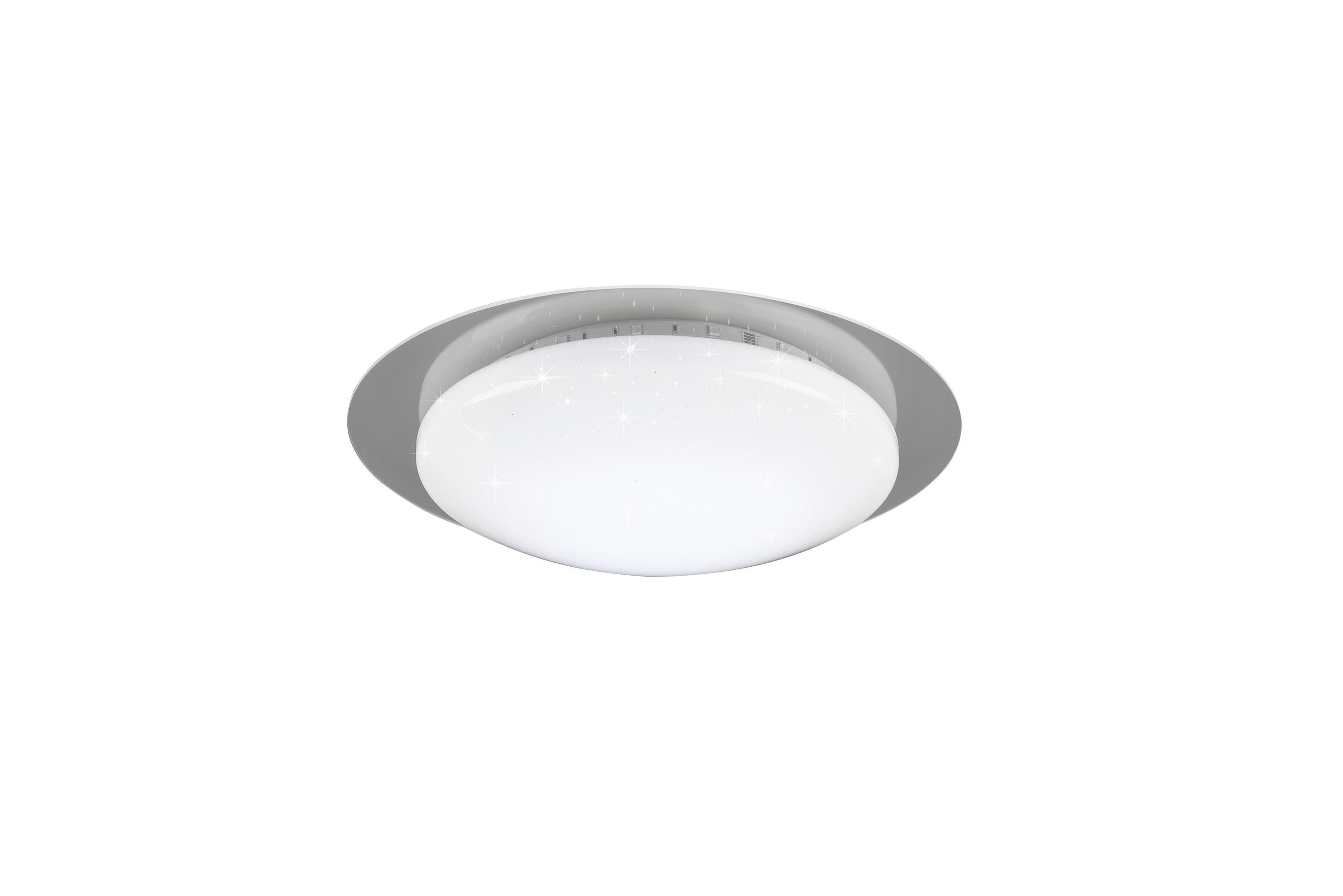 LED-Deckenleuchte Ø 35 cm mit Sternenhimmel - Klar/Weiß, Basics, Kunststoff (35/8,7cm)