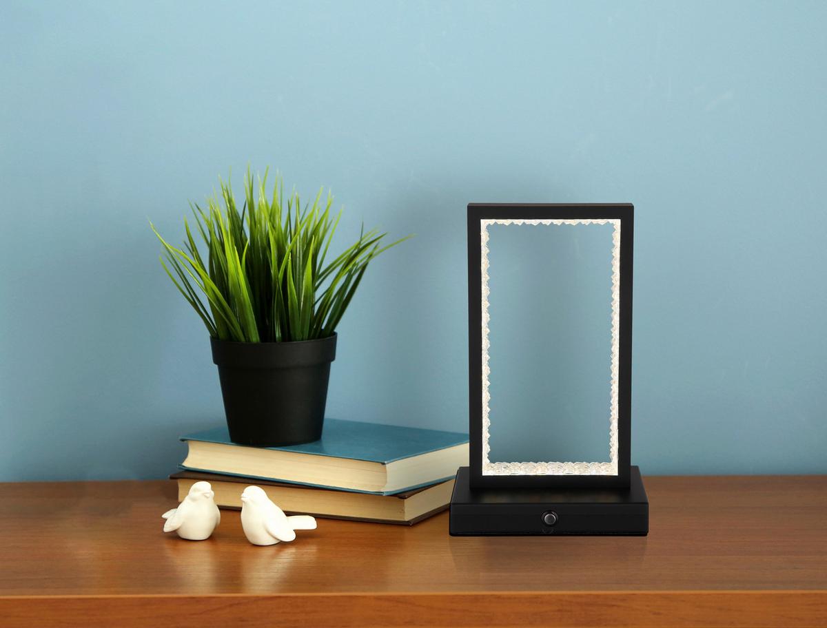 Akku-Tischleuchte 24008s - Klar/Schwarz, Design, Kunststoff/Metall (14/7,5/23cm) - Globo