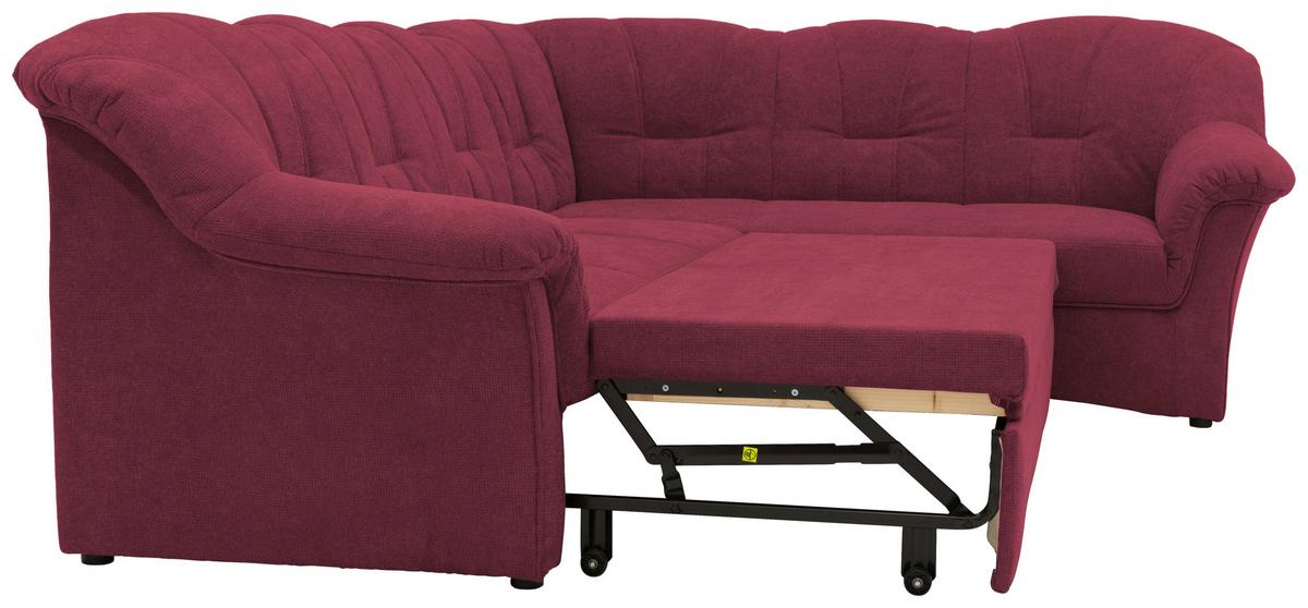 Ecksofa Mit Schlaffunktion Papenburg Beerenfarben - Beere/Schwarz, KONVENTIONELL, Textil (243/192cm) - MID.YOU