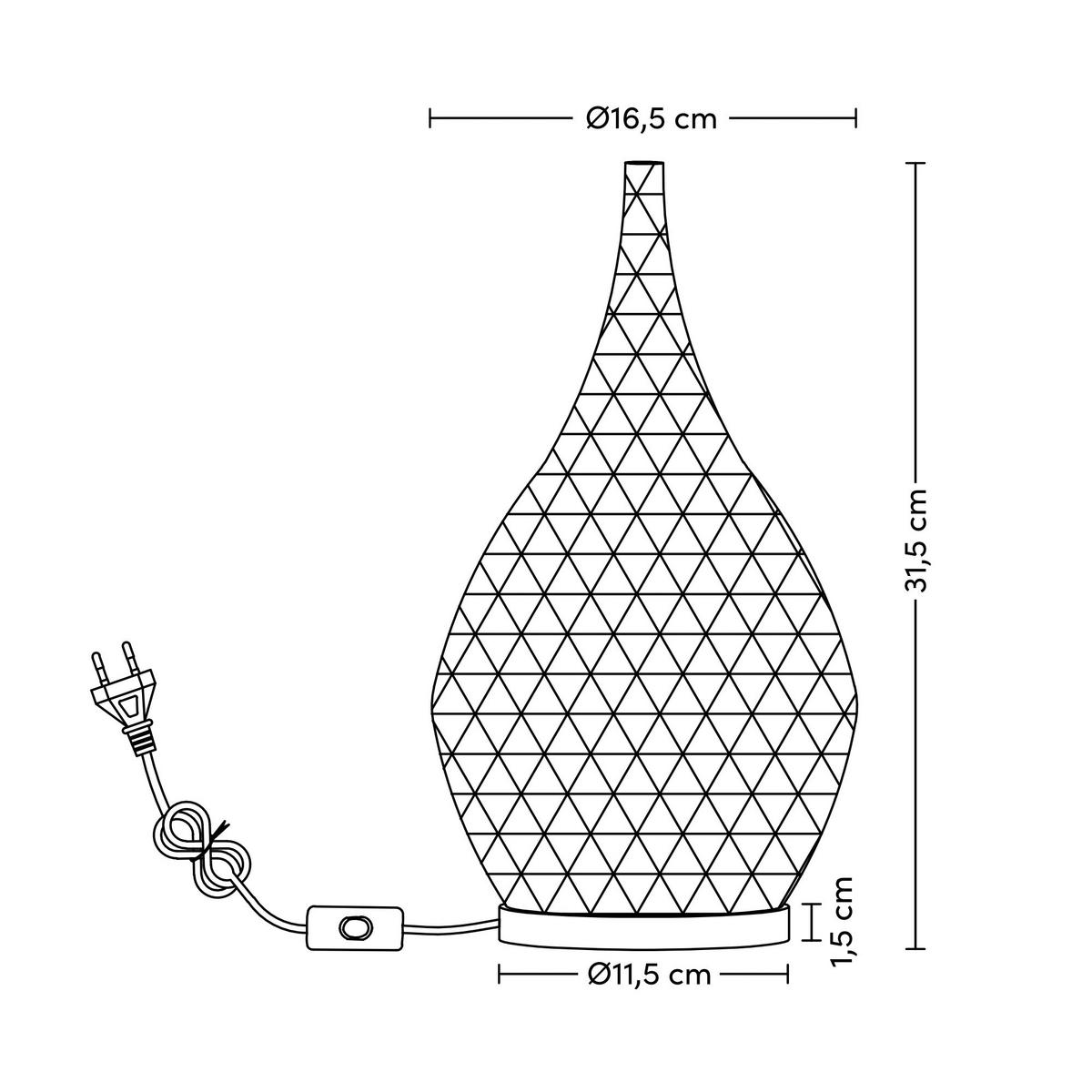 Stolná lampa Jotog, V: ca 31,5cm, biela - biela/farba duba, Modern, drevo/plast (16,5/31,5cm) - Mömax