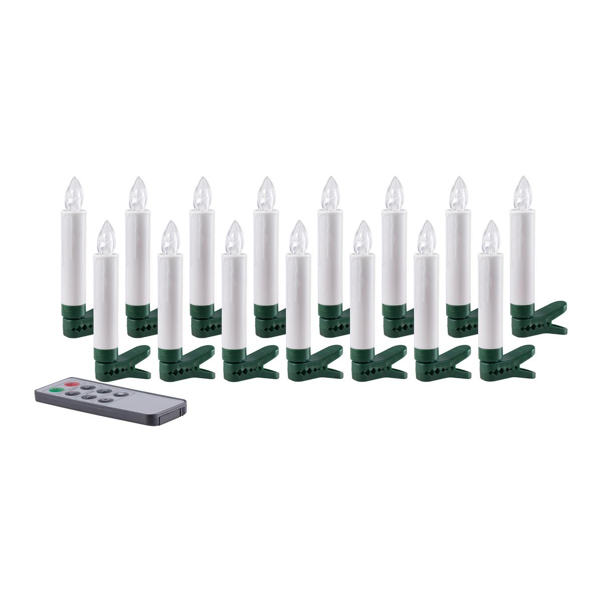 svíčky na vánoční stromek LED-SET CHRISTINA -PAZ - bílá, plast (1,5/10cm) - Mömax